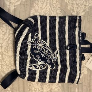 Vera Bradley backpack, navy and white